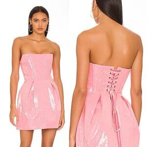Bronx and Banco Pink Strapless Mini Dress